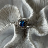 Vintage 925 Sterling Silver Blue & White Spinel Ring Size 6
