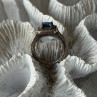 Vintage 925 Sterling Silver Blue & White Spinel Ring Size 6