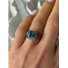 Vintage 925 Sterling Silver Blue & White Spinel Ring Size 6