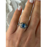 Vintage 925 Sterling Silver Blue & White Spinel Ring Size 6
