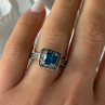 Vintage 925 Sterling Silver Blue & White Spinel Ring Size 6