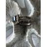 Vintage 925 Sterling Silver Blue & White Spinel Ring Size 6