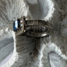 Vintage 925 Sterling Silver Blue & White Spinel Ring Size 6