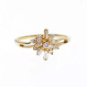 14K Yellow Gold Sapphire & Diamonds Ring Size 7.25