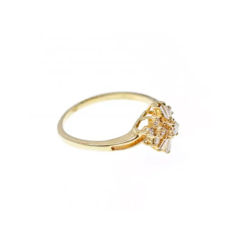 14K YELLOW GOLD SAPPHIRE & DIAMONDS RING SIZE 7.25