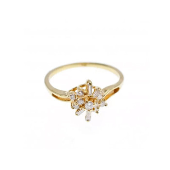 14K YELLOW GOLD SAPPHIRE & DIAMONDS RING SIZE 7.25