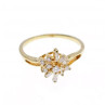14K Yellow Gold Sapphire & Diamonds Ring Size 7.25
