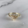 14K Yellow Gold Sapphire & Diamonds Ring Size 7.25