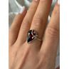 Beautiful Design 925 Sterling Silver Amber Ring Size 9