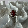 Beautiful Design 925 Sterling Silver Amber Ring Size 9