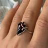Beautiful Design 925 Sterling Silver Amber Ring Size 9