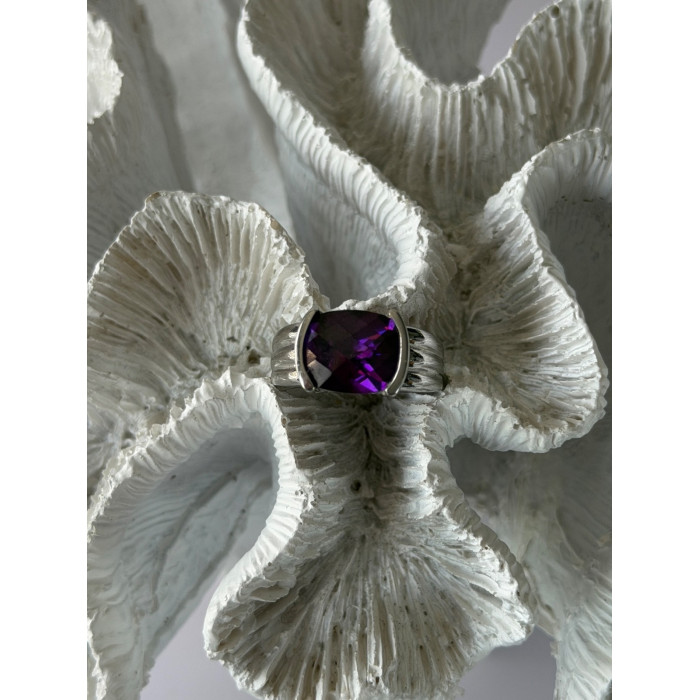 FAS 925 Sterling Silver Amethyst Ring Size 8