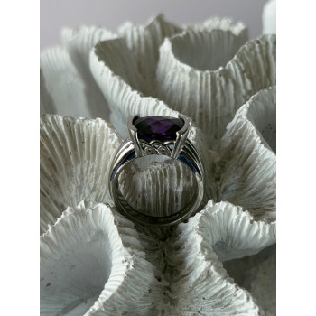 FAS 925 Sterling Silver Amethyst Ring Size 8