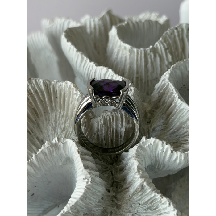 FAS 925 Sterling Silver Amethyst Ring Size 8