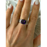 FAS 925 Sterling Silver Amethyst Ring Size 8