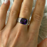 FAS 925 Sterling Silver Amethyst Ring Size 8