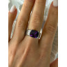 FAS 925 Sterling Silver Amethyst Ring Size 8