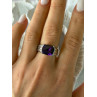FAS 925 Sterling Silver Amethyst Ring Size 8