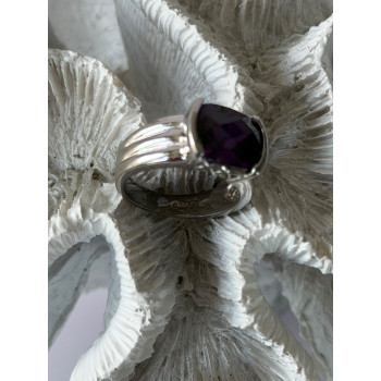 FAS 925 Sterling Silver Amethyst Ring Size 8