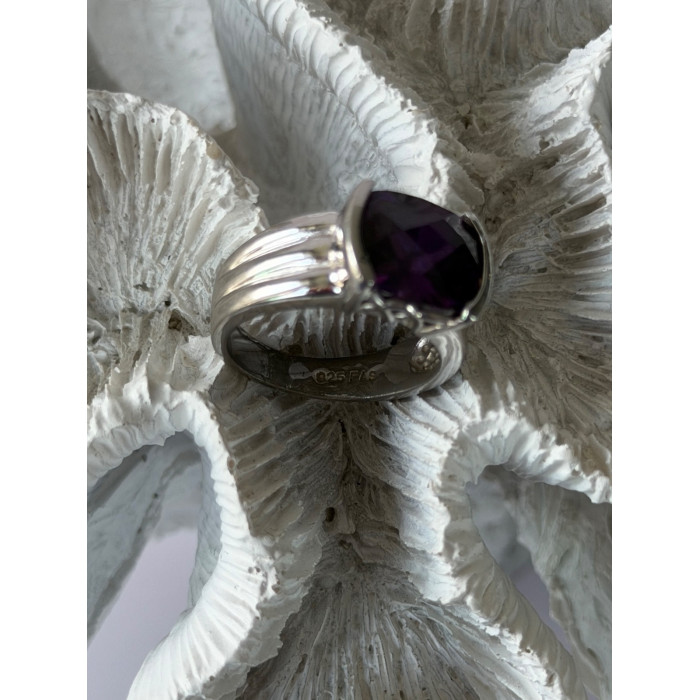 FAS 925 Sterling Silver Amethyst Ring Size 8