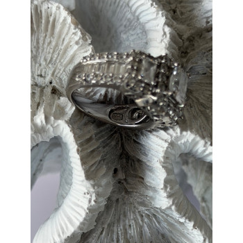 925 Sterling Silver White Topaz Ring Size 7