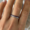 925 Sterling Silver Pink & White Spinel Ring Size 9