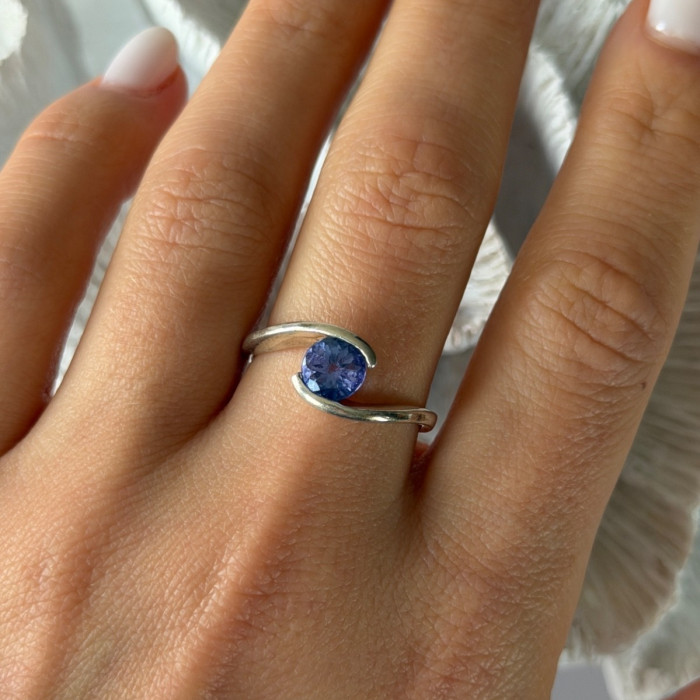 925 Sterling Silver Tourmaline Ring Size 9.5