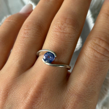 925 Sterling Silver Tourmaline Ring Size 9.5