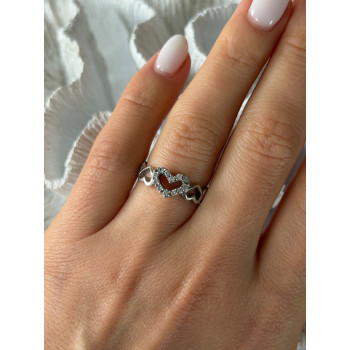 925 Sterling Silver White Topaz Heart Ring Size 7