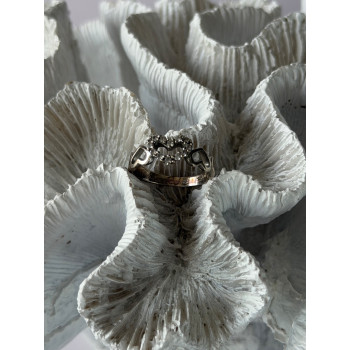 925 Sterling Silver White Topaz Heart Ring Size 7