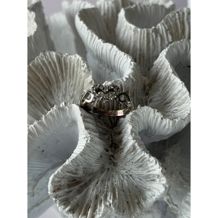 925 Sterling Silver White Topaz Heart Ring Size 7