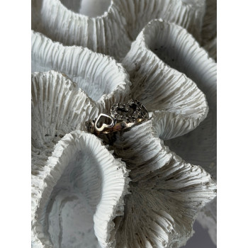 925 Sterling Silver White Topaz Heart Ring Size 7