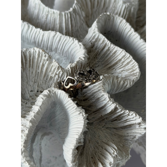 925 Sterling Silver White Topaz Heart Ring Size 7