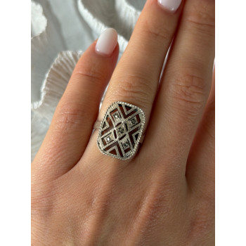 Vintage 925 Sterling Silver Marcasite Ring Size 6.5