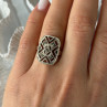 Vintage 925 Sterling Silver Marcasite Ring Size 6.5