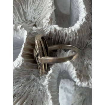 Vintage 925 Sterling Silver Marcasite Ring Size 6.5