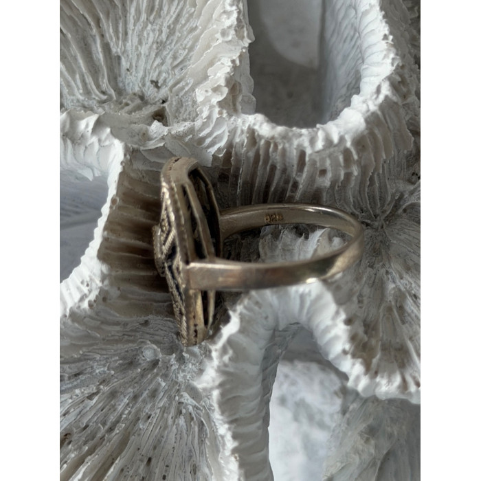 Vintage 925 Sterling Silver Marcasite Ring Size 6.5