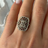 Vintage 925 Sterling Silver Marcasite Ring Size 6.5