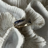 925 Sterling Silver White & Blue Spinel Ring Size 9.5