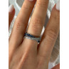 925 Sterling Silver White & Blue Spinel Ring Size 9.5