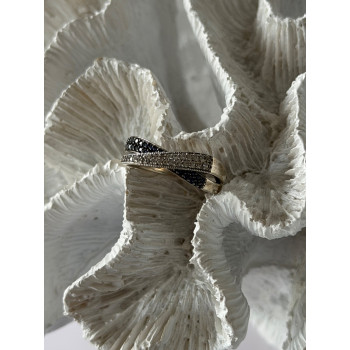 925 Sterling Silver White & Blue Spinel Ring Size 9.5