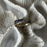 925 Sterling Silver White & Blue Spinel Ring Size 9.5