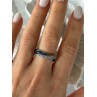 925 Sterling Silver White & Blue Spinel Ring Size 9.5