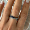 925 Sterling Silver White & Blue Spinel Ring Size 9.5