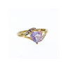 10K YELLOW GOLD TOURMALINE & DIAMONDS HEART RING SIZE 4.75