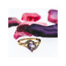 10K YELLOW GOLD TOURMALINE & DIAMONDS HEART RING SIZE 4.75