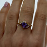 10K Yellow Gold Tourmaline & Diamonds Heart Ring Size 4.75