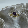 10K Yellow Gold Tourmaline & Diamonds Heart Ring Size 4.75