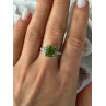 925 Sterling Silver Peridot Ring Size 10