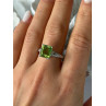 925 Sterling Silver Peridot Ring Size 10